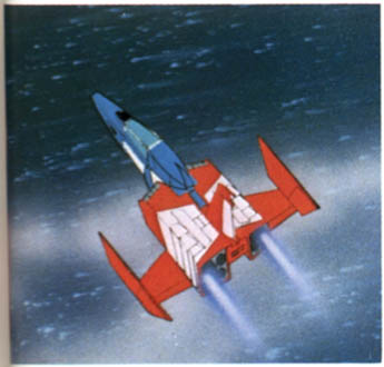 6 - Core Fighter flies out over the water