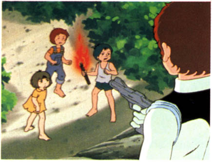 12 - Amuro discovers three children lurking around