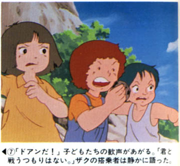 13 - Looks like the kids are threatening Amuro with rocks