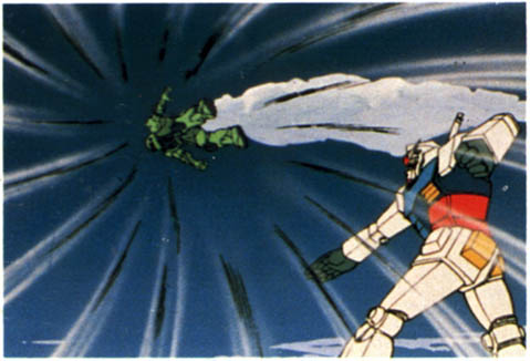 39 - The Gundam tosses the Zaku away